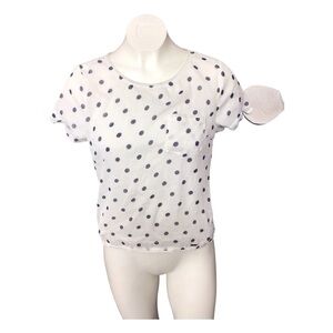 Hollister Womans Polka Dot Tee - White and Black